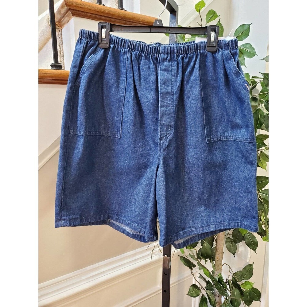 Chic Comfort Women's Blue Denim Cotton‎ Mid Rise Casual Jeans Shorts Size 20W